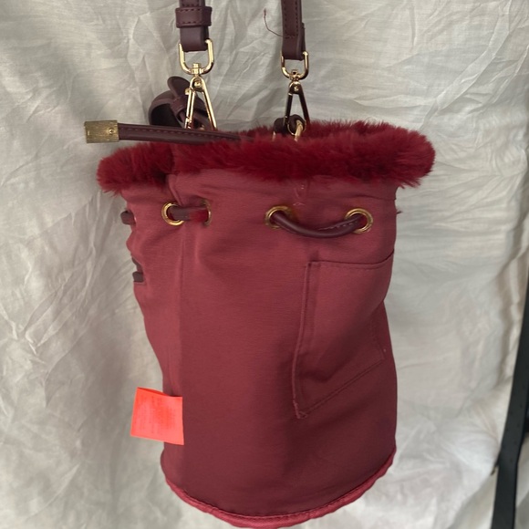 Faux Fur Crossbody  Bag  Red - Picture 4 of 17